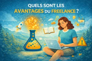 une freelance qui travaille dehors