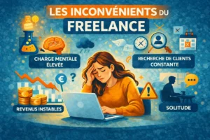 une freelance inquiète devant son pc