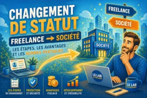 changement de statut avec un homme et un pc